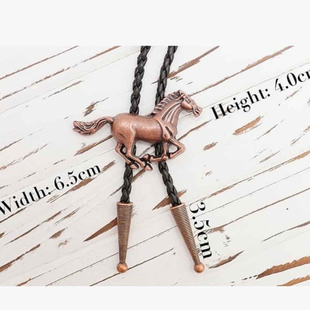 Copper Horse Vintage Native American Western Bolo Tie - Picture 5 of 5